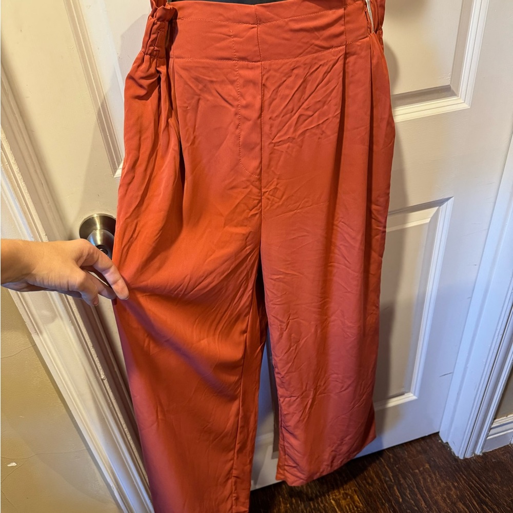 Women's Orange High-Waisted Pants